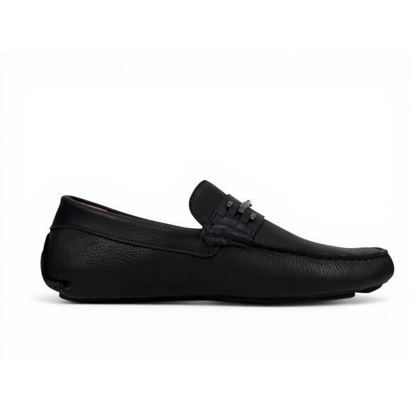 Massimo Matteo Bit Driver Loafer Mens 7.5  Black Leather Moccasin Slip On Luxury main image 4